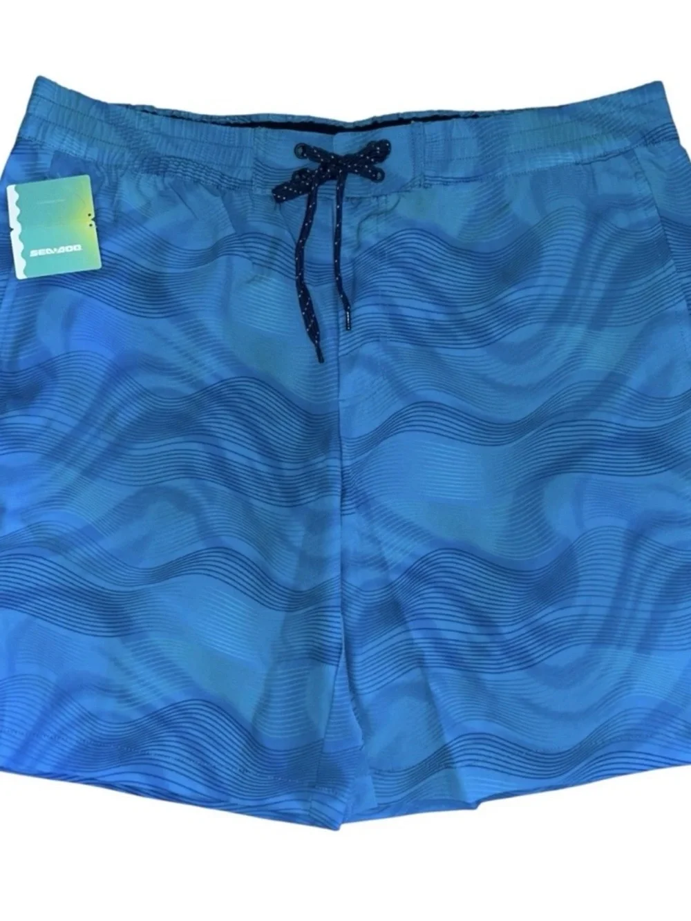 Seadoo Classic Board Shorts Men XL Blue Short Plate Class w Zip Pocket Swim